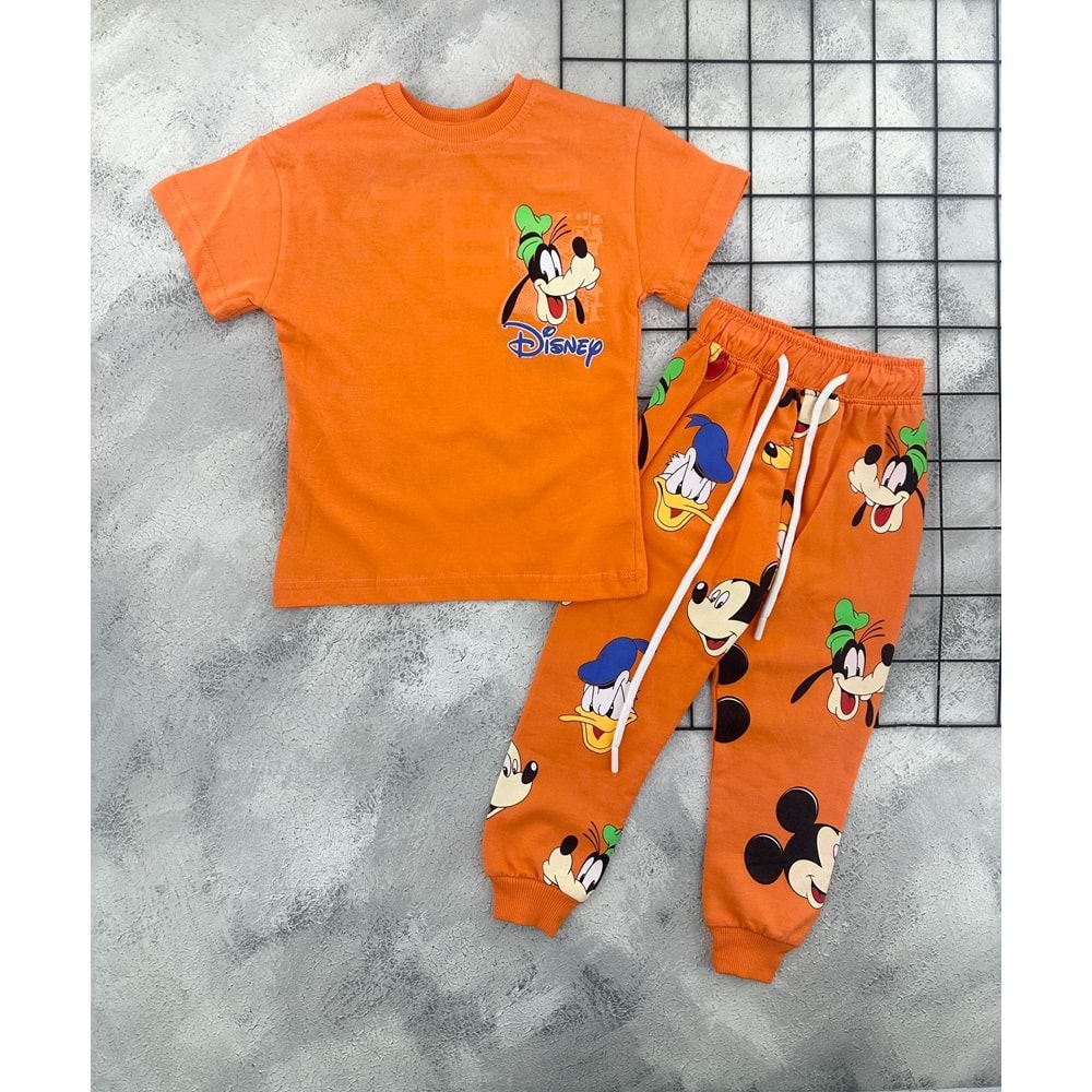 ZR 7022 DİSNEP BASKILI TAKIM - TURUNCU - 5-6 YAŞ