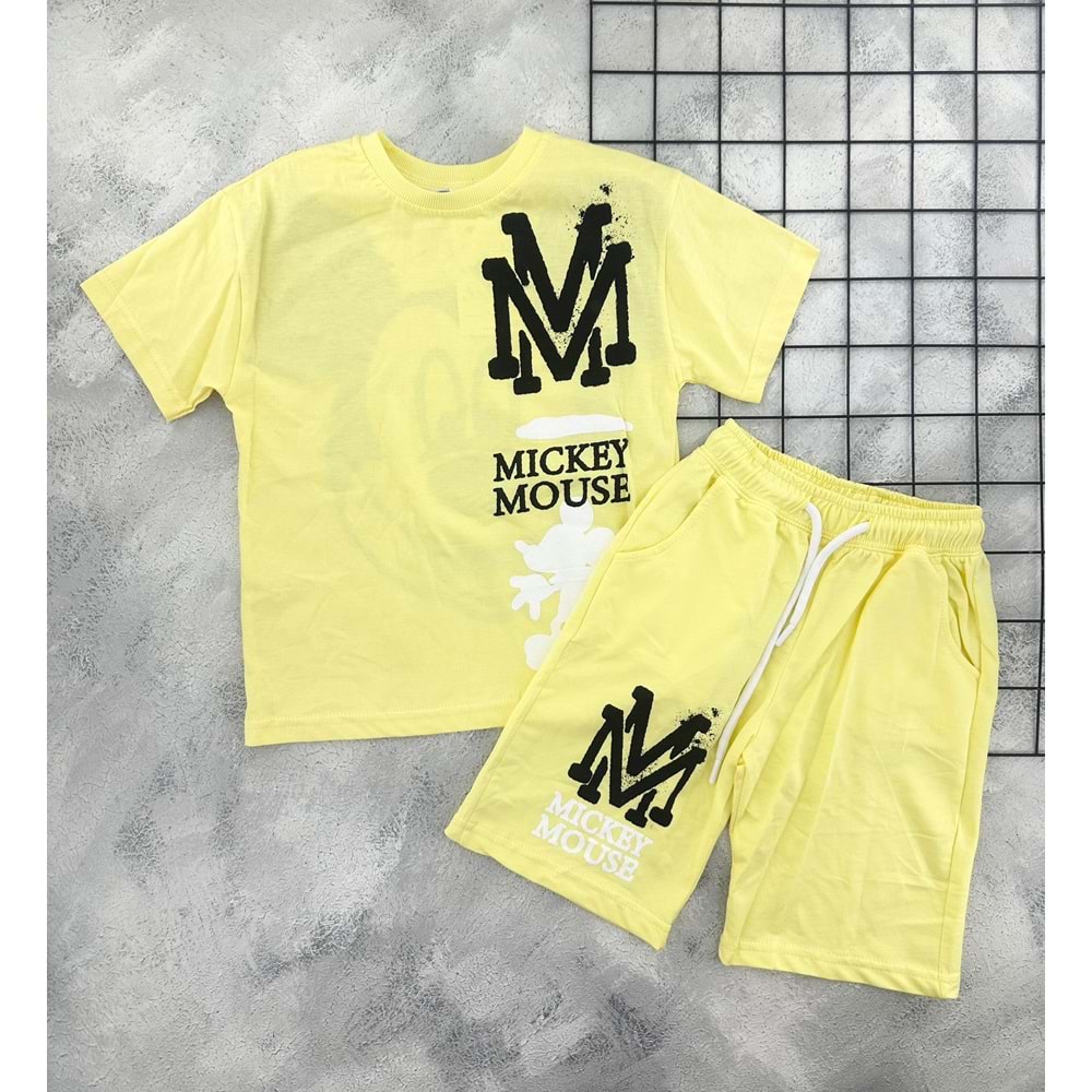 ZR 7027 MİCKEY MOUSE BASKILI TAKIM - SARI - 11-12 YAŞ