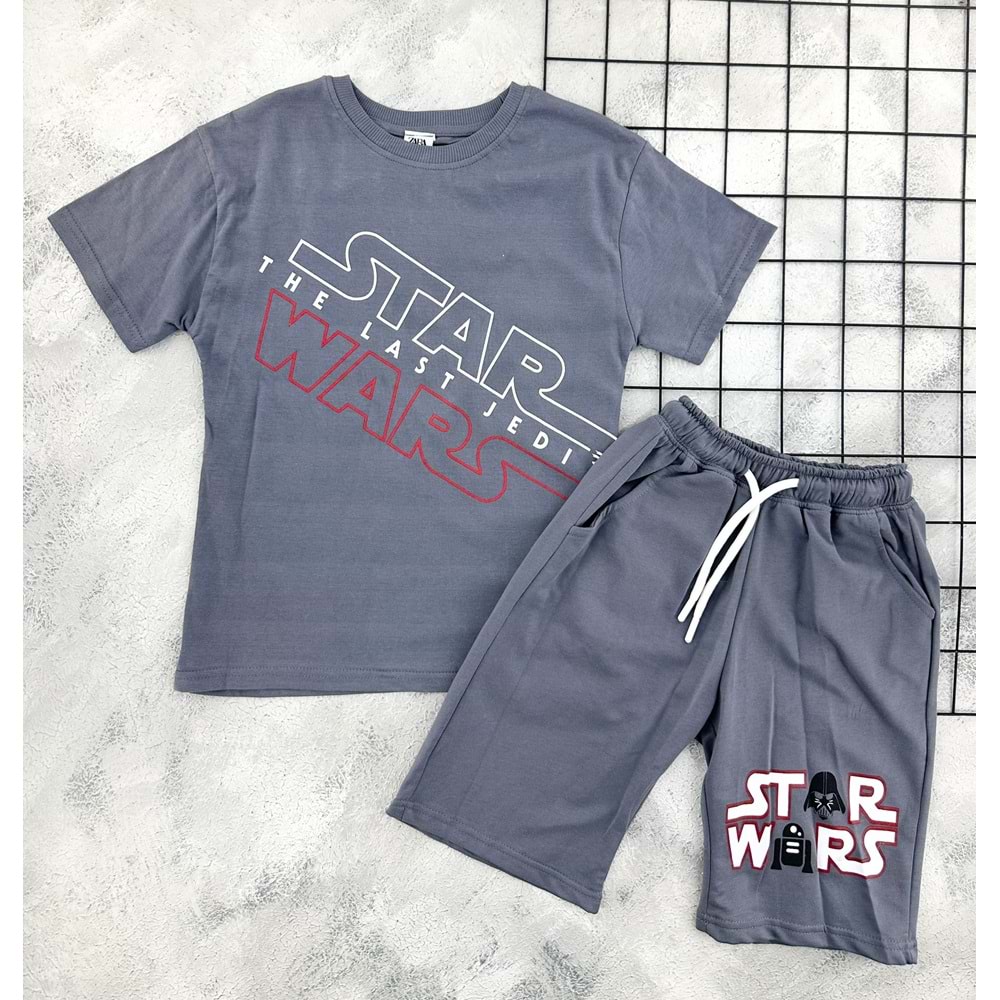 ZR 7028 STAR WARS ŞORT TAKIM - FÜME - 12-13 YAŞ