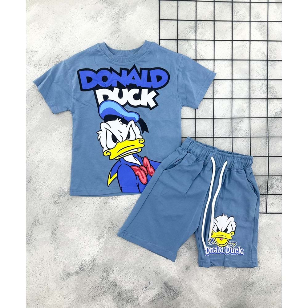 ZR 7034 DONALD DUCK ŞORT TAKIM - MAVİ - 5-6 YAŞ