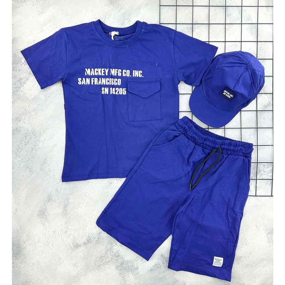 CIVILTI 3553 MACKEY BASKILI ŞORT TAKIM - LACİ - 7-8 YAŞ