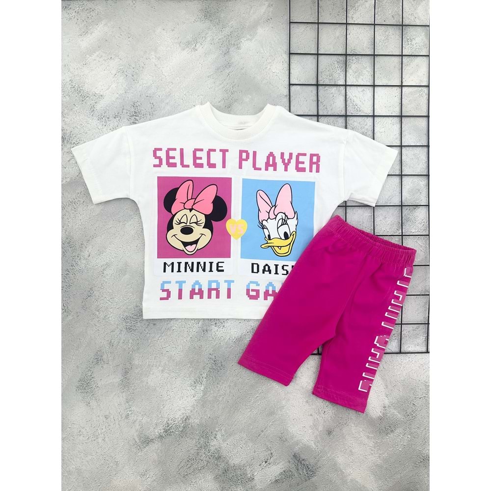CİCİBOM 2000 DAİSY MİNNİE ŞORT TAKIM - FUŞYA - 2 YAŞ
