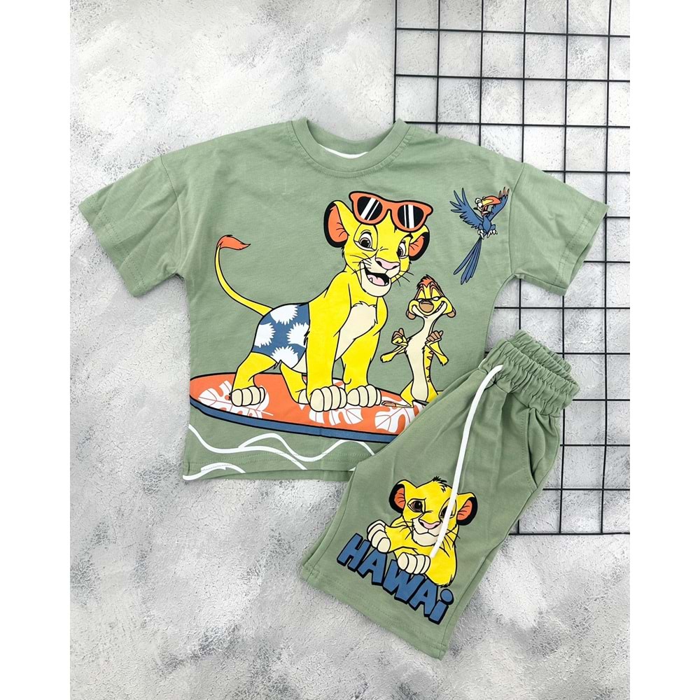 CİCİBOM 2003 LİON KİNG ŞORT TAKIM - YEŞİL - 7-8 YAŞ
