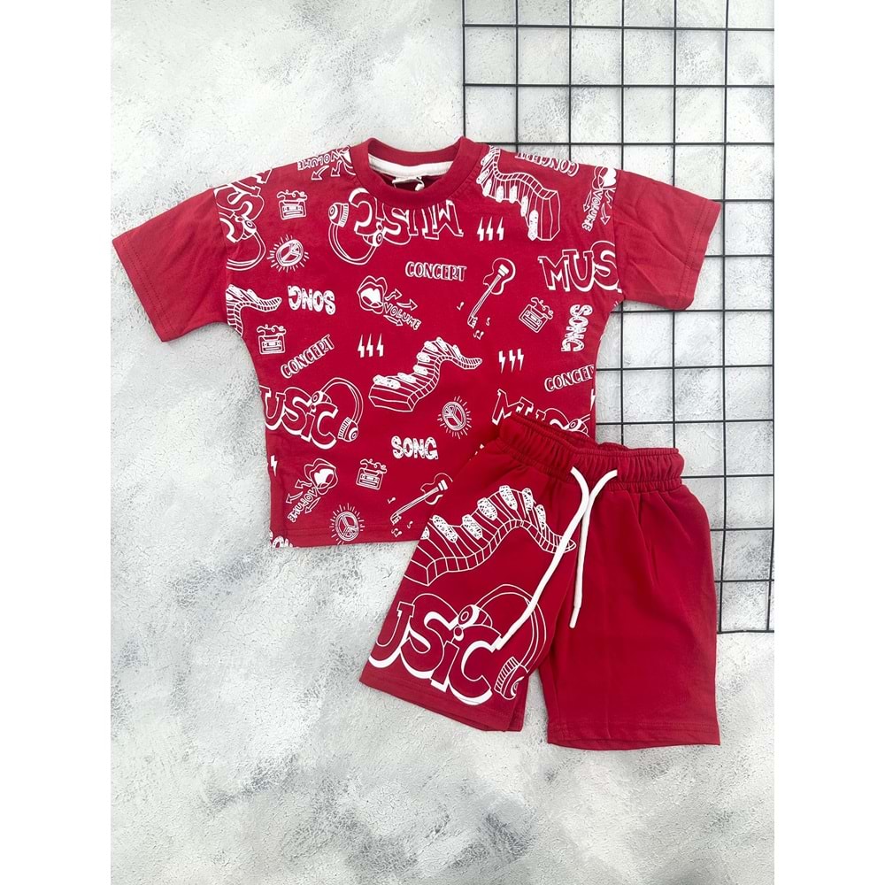 CİCİBOM 2010 KONSER TEMALI ŞORT TAKIM - KIRMIZI - 2 YAŞ
