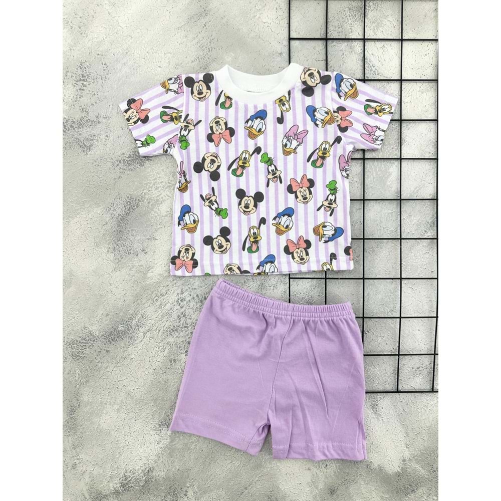 ERN BABY 0109 MİNNİE MOUSE TAKIM - LİLA - 6 AY