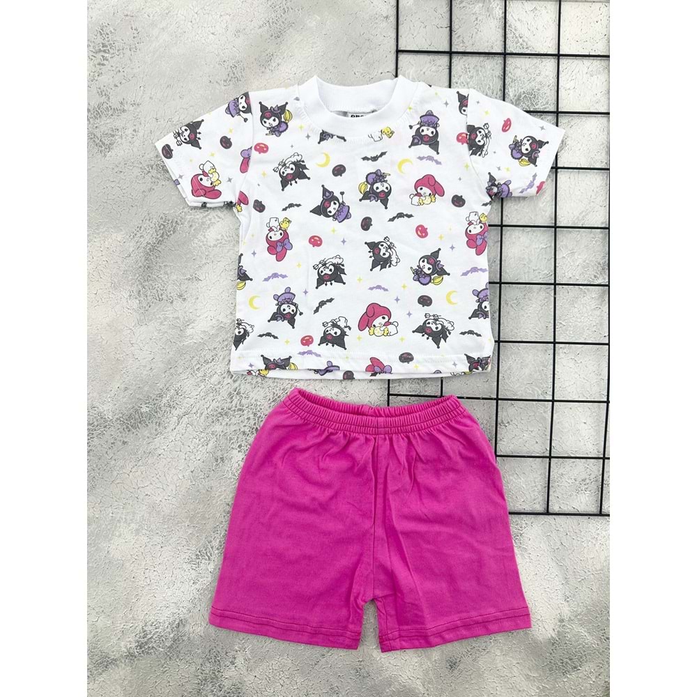 ERN BABY 0113 KUROMİ ŞORT TAKIM - FUŞYA - 24 AY