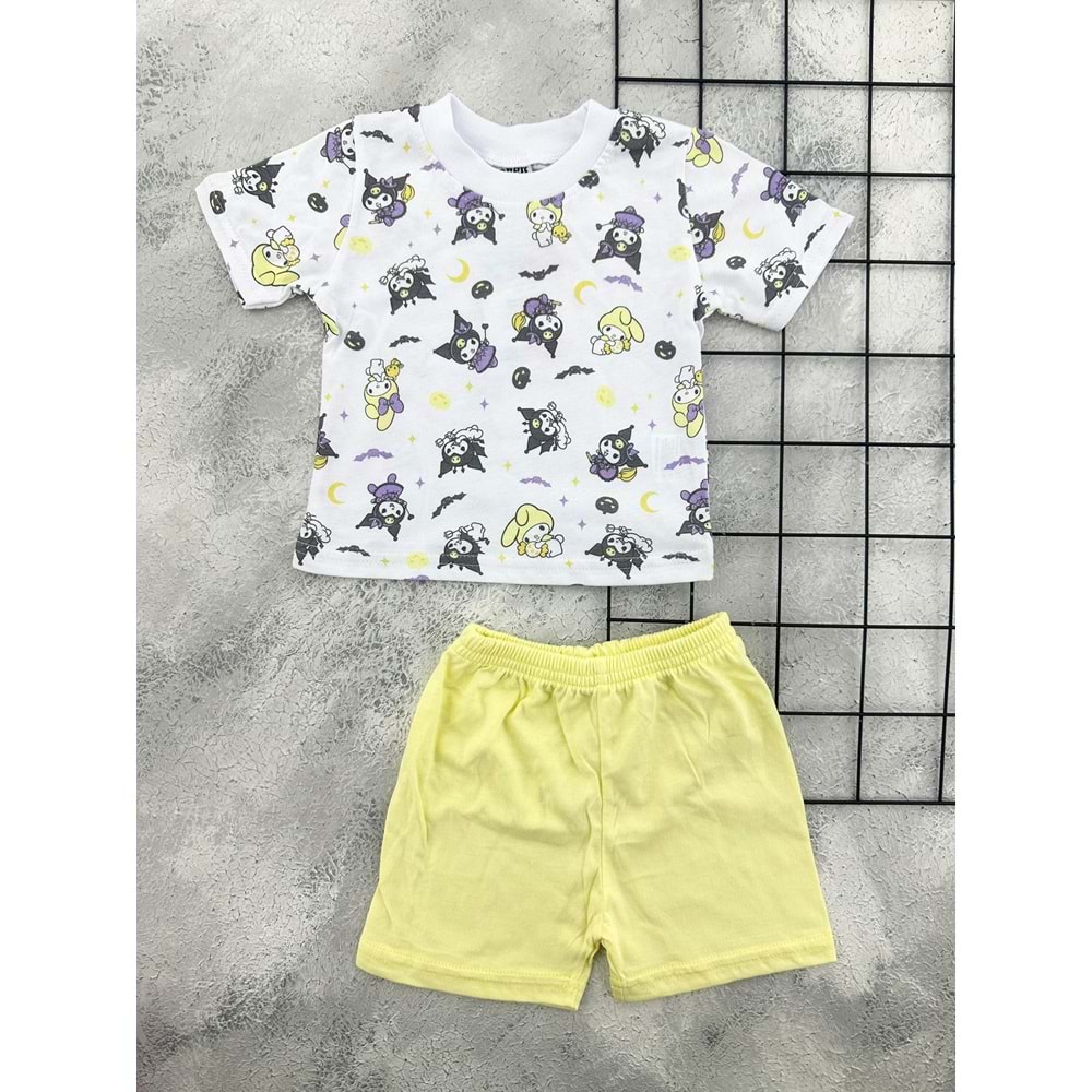ERN BABY 0113 KUROMİ ŞORT TAKIM - SARI - 24 AY