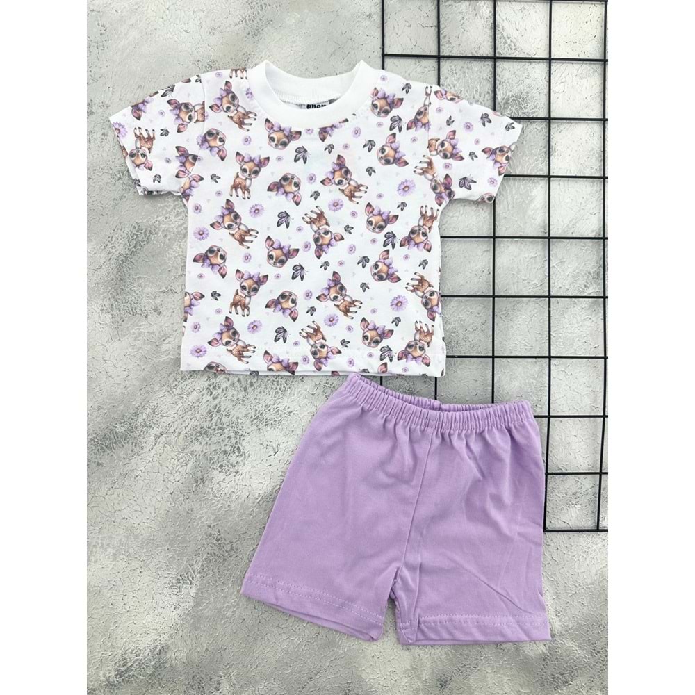 ERN BABY 0115 FİYONKLU CEYLAN ŞORT TAKIM - LİLA - 6 AY