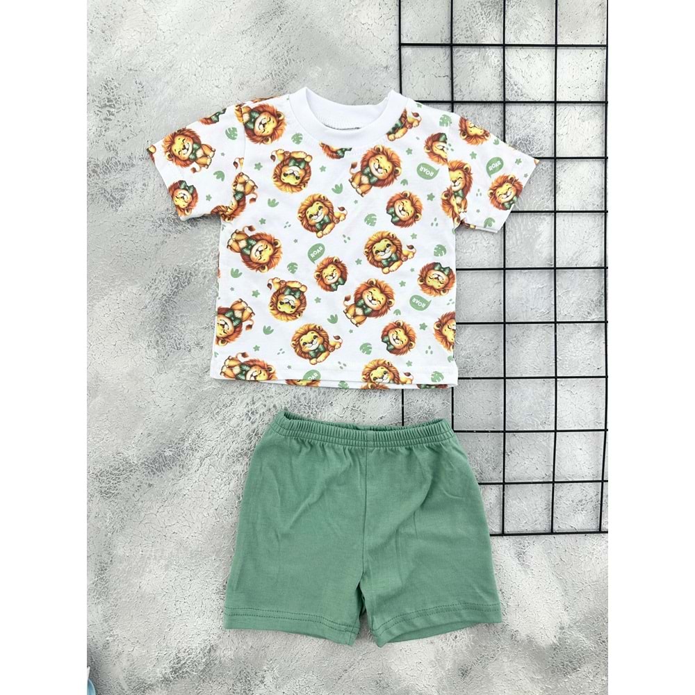 ERN BABY 0117 ASLANBAŞ ŞORT TAKIM - YEŞİL - 6 AY