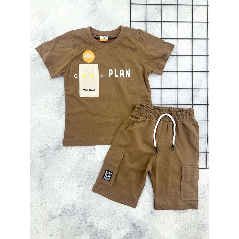 YAVRUCAK 5024 GOOD PLAN ŞORT TAKIM - KAHVE - 5 YAŞ