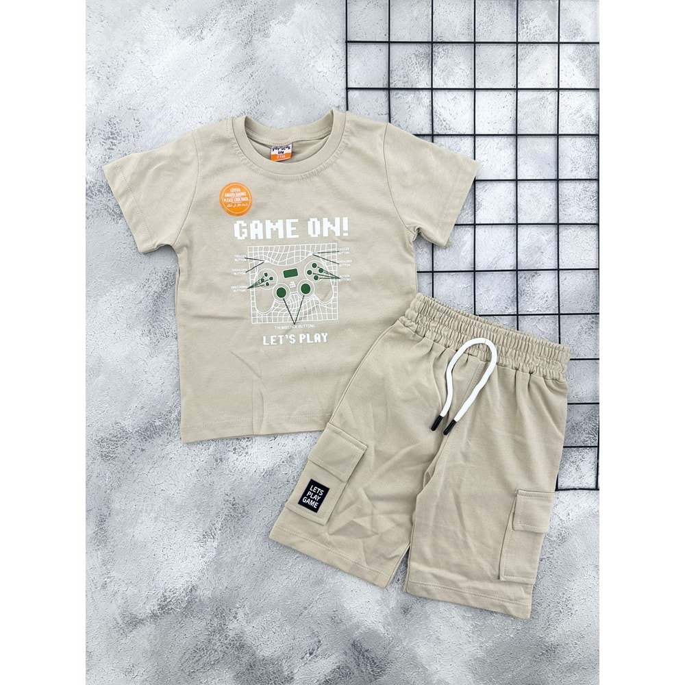 YAVRUCAK 5005 GAME ON ŞORT TAKIM - BEJ - 5 YAŞ