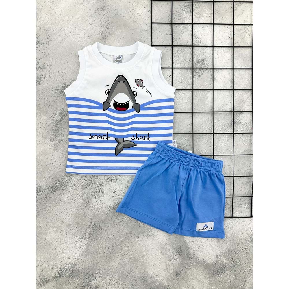 NAZAR 26239 KÖPEK BALIK ŞORT TAKIM - MAVİ - 24 AY