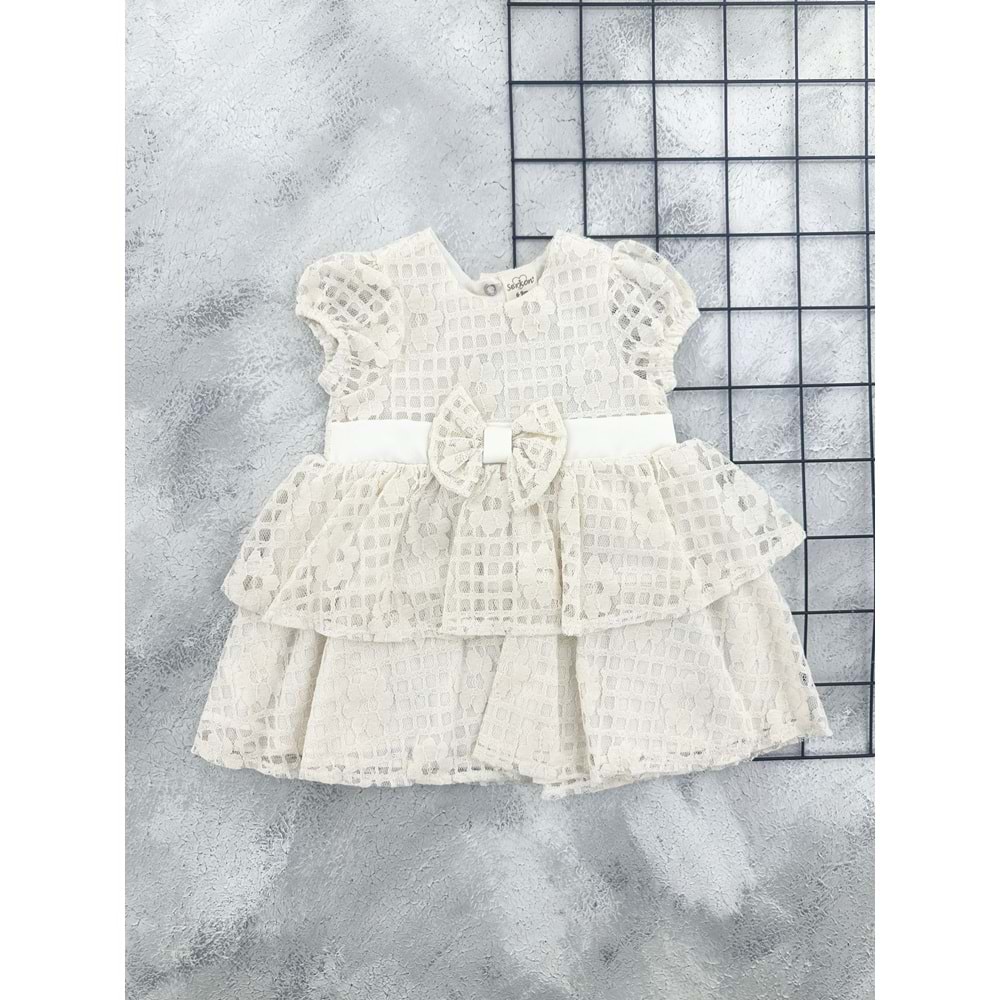SERKON 0752 FİYONK GÜPÜR ELBİSE BEJ - 24 AY
