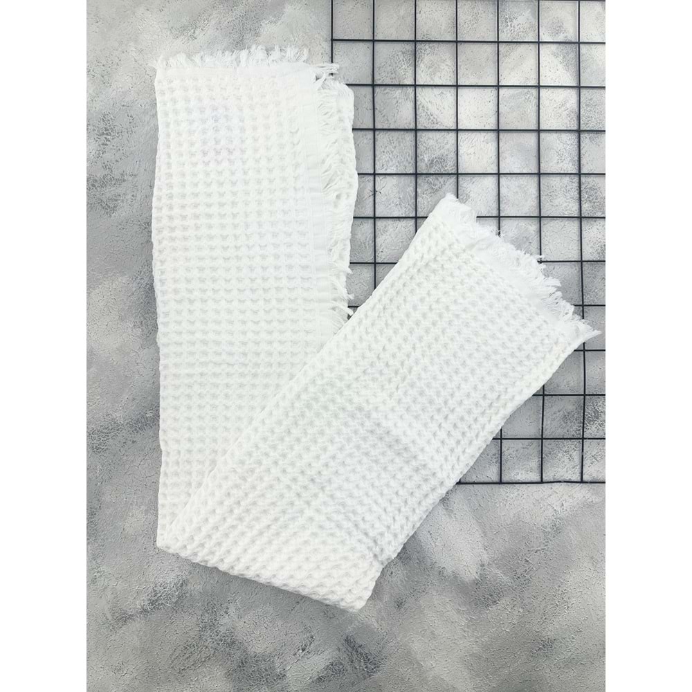 DMB 9891 ÖRME MÜSLİN PETEK DOKULU BATTANİYE - BEYAZ