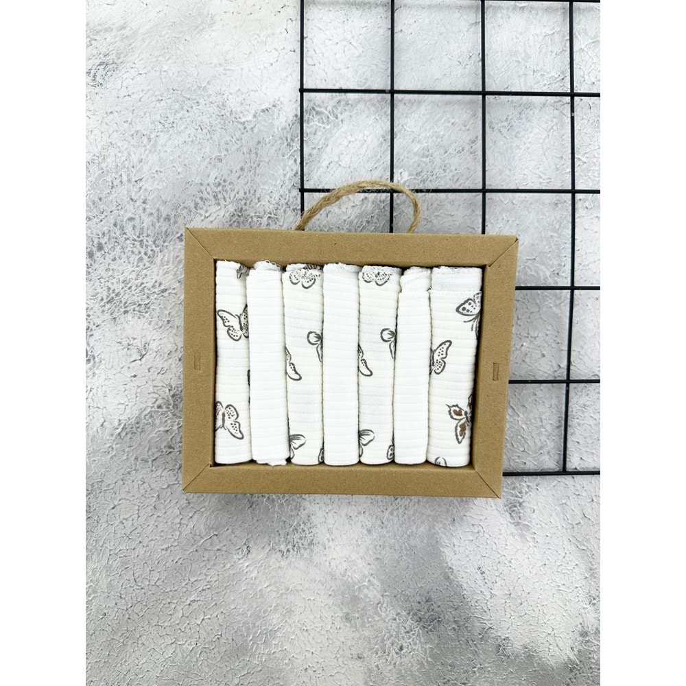 TOYİS 7 Lİ AĞIZ BEZİ -KREM KELEBEK