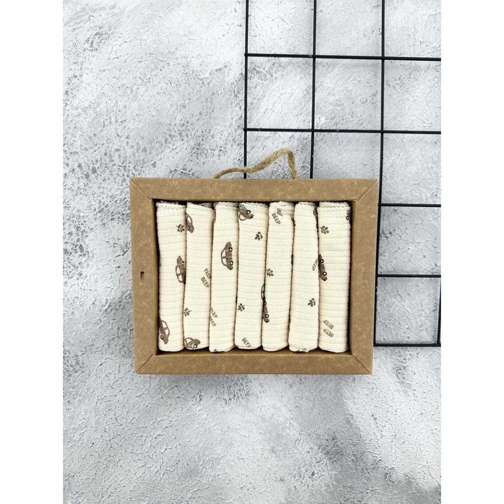 TOYİS 7 Lİ AĞIZ BEZİ - BEJ ARABALI