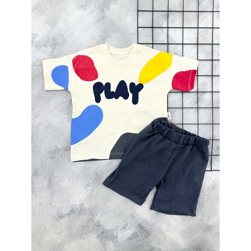 KARAMSA 26001 PLAY ŞORTLU TAKIM - FÜME - 5 YAŞ