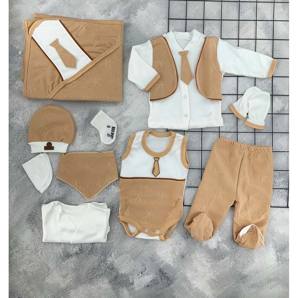 CONCON 10 LU ORGANİC SET SUIT KRAVATLI KAHVE
