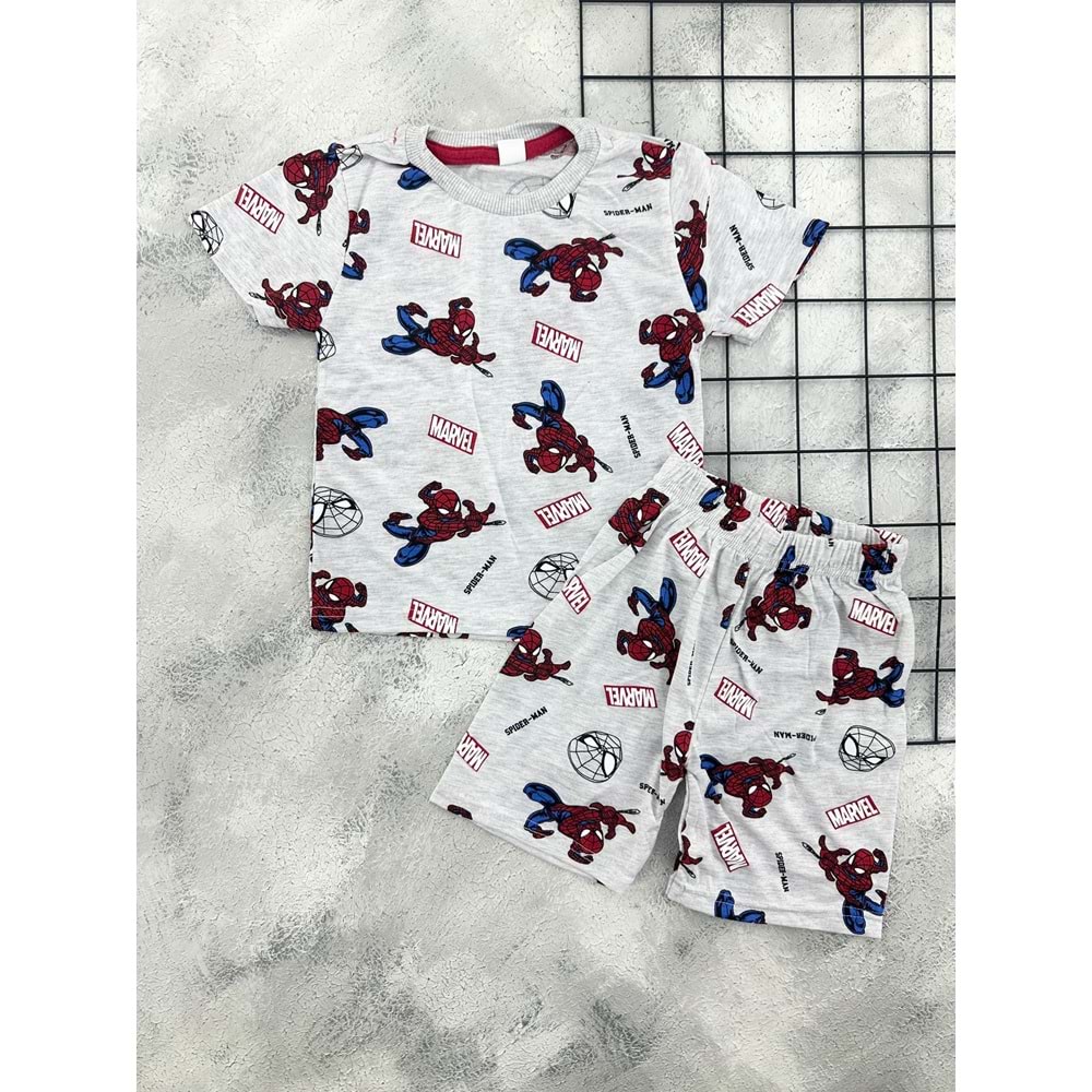 MRS 6091 SPİDERMAN MARVEL KLASIK ŞORTLU TAKIM - GRİ - 6 YAŞ