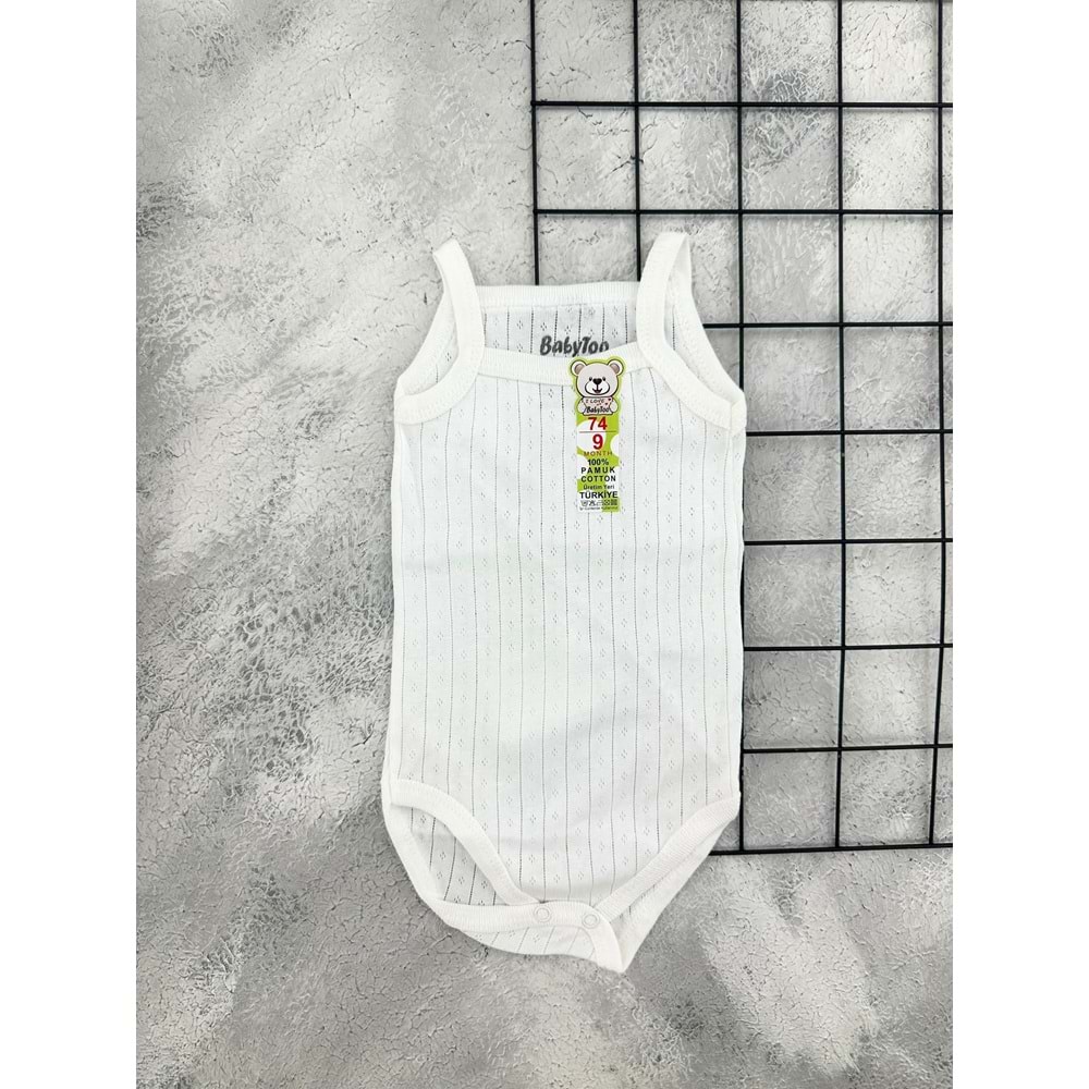 BABYTOO 7229 JAKARLI İP ASKI ÇITÇITLI BADİ - KREM - 6 AY