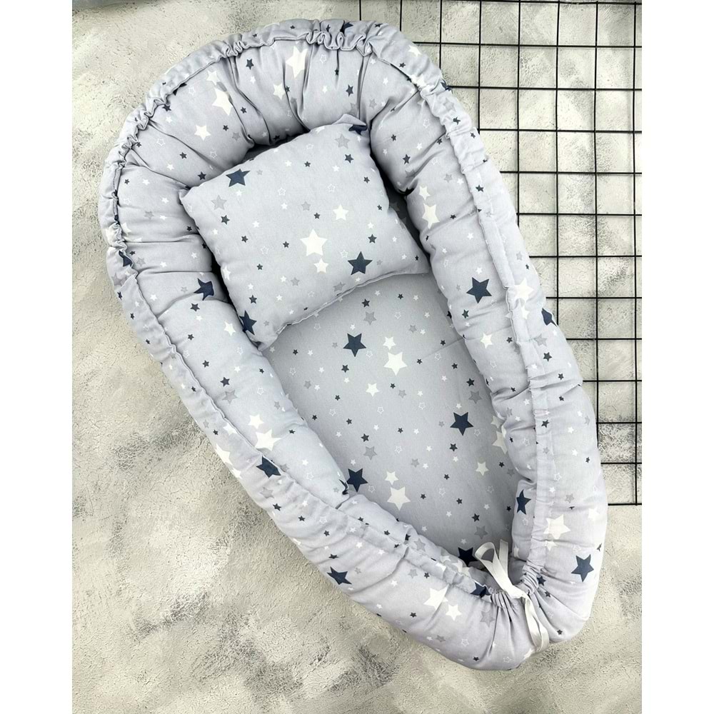 ALİŞ MİNİK YILDIZLI BABYNEST - GRİ - 0 AY