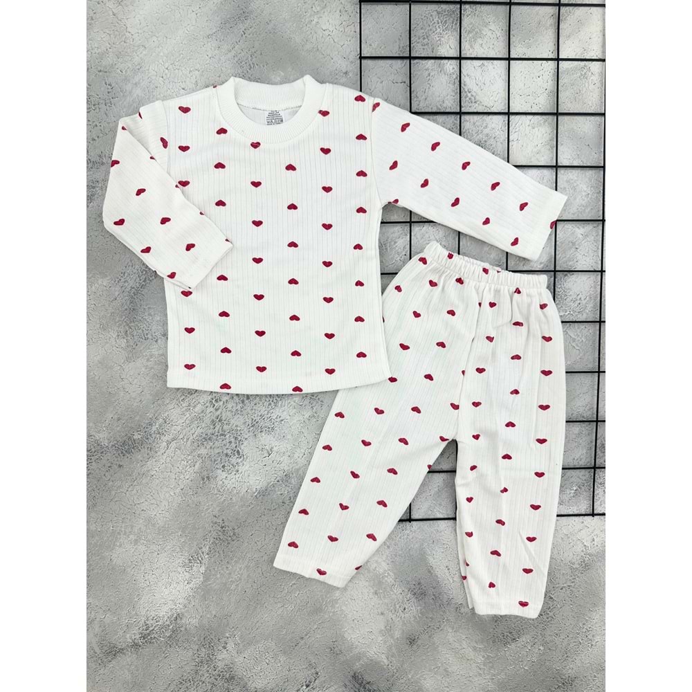 GONCA 052 KALP PİJAMA TAKIMI - KREM - 3 YAŞ
