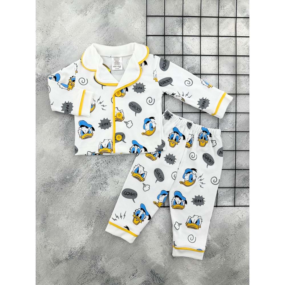 MİNİ LOVE 8561 DAFFY DUCK PİJAMA TAKIM - KREM - 18 AY