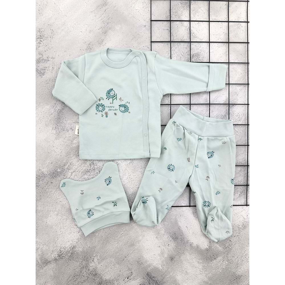 BABYCAN 9475 FİYONKLU BALERİN 3 LÜ ZIBIN TAKIM - MİND - 0-3 AY