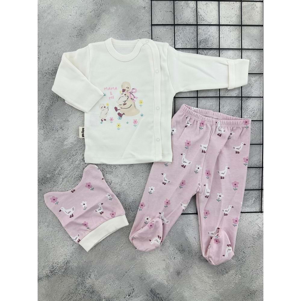 BABYCAN 9478 ANNE ÖRDEK 3 LÜ ZIBIN TAKIM - MÜRDÜM - 0-3 AY