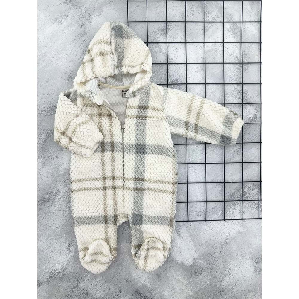 BEBİTOF 70361 EKOSE DESEN VELSOFT TULUM - GRİ - 3-6 AY