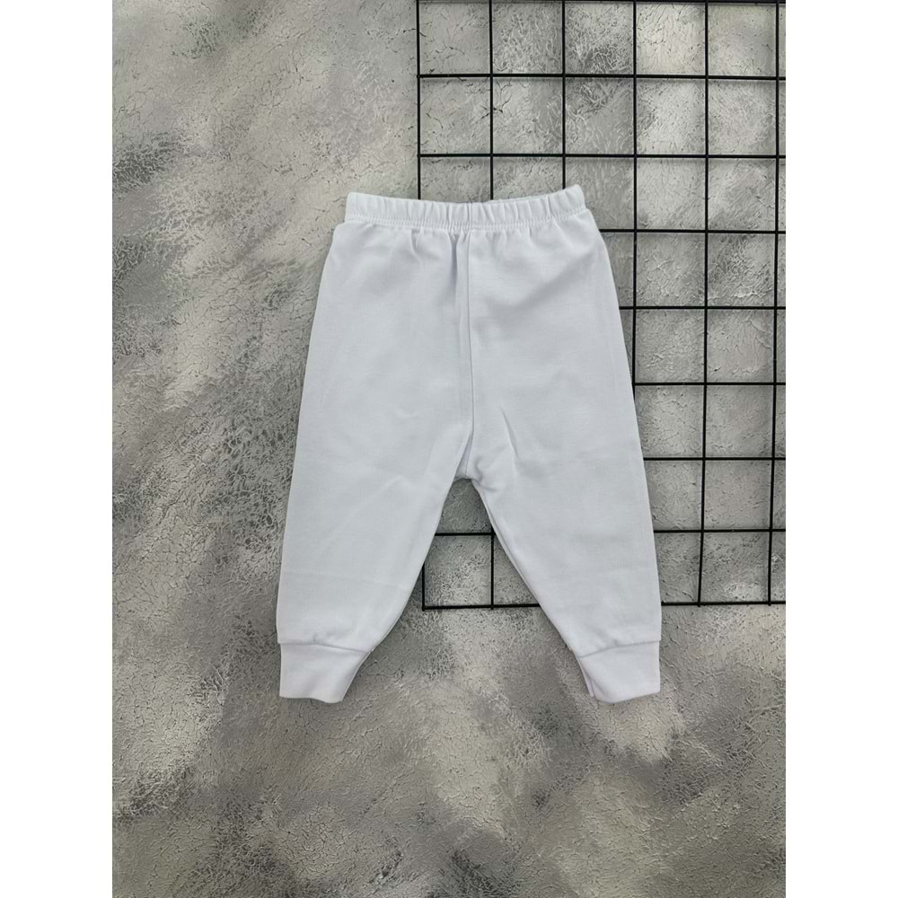 BABYTOO 7135 TEK ALT MANŞETLİ - BEYAZ - 3 AY