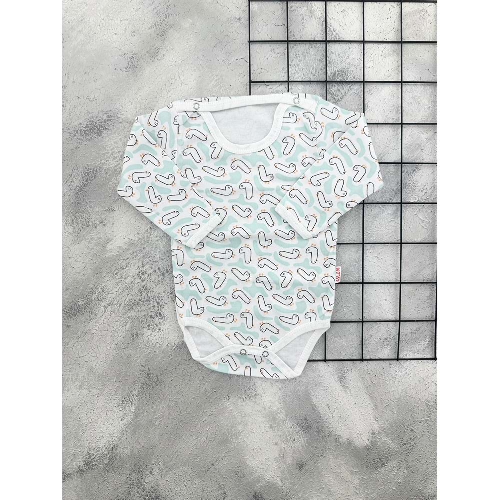 ESLEM 1221 KUŞ DESEN U KOL BADY - YEŞİL - 1 YAŞ