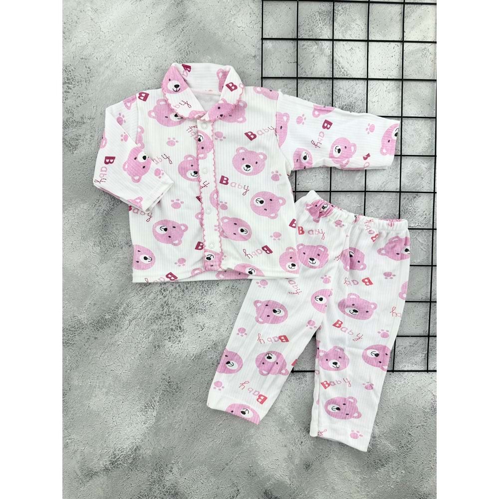 GONCA 054 PATİLİ AYICIK PİJAMA TAKIM- PEMBE