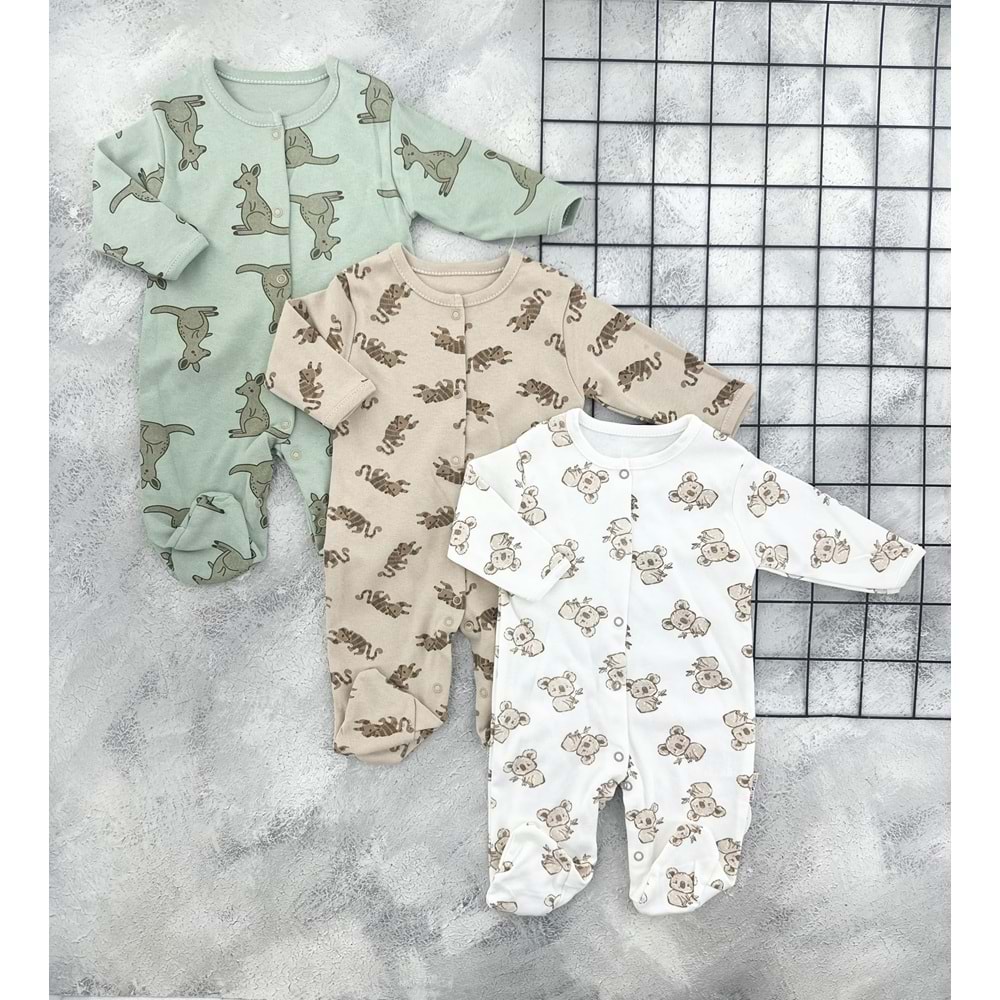 MIDIRIK 712 KOALA KANGURU 3LÜ TULUM SET - KREM - 6-9 AY