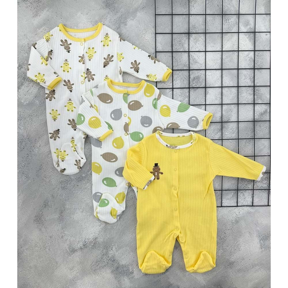 MIDIRIK 904 KURABİYE 3LÜ TULUM SET - SARI - 3-6 AY