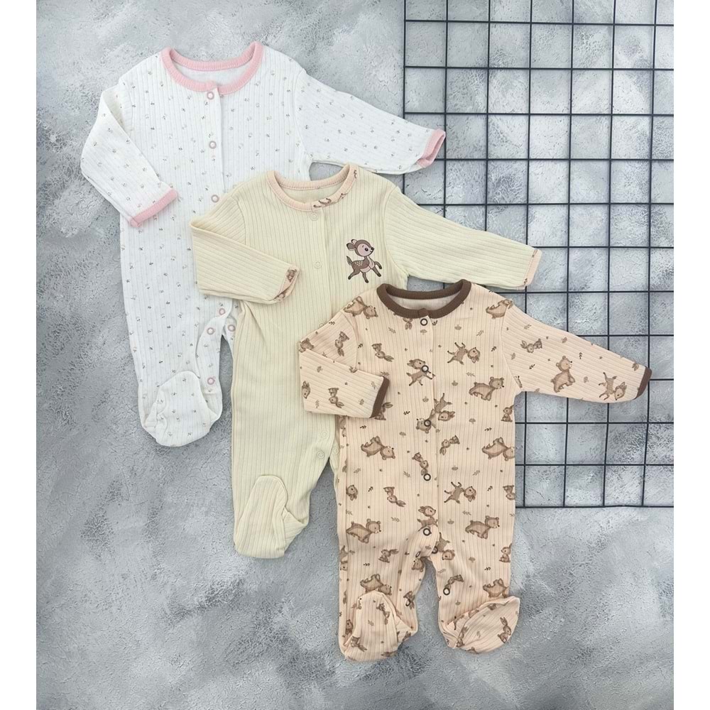 MIDIRIK 893 CEYLAN 3LÜ TULUM SET - SOMON - 0-3 AY