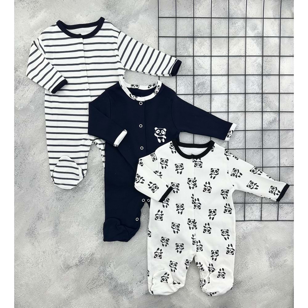 MIDIRIK 707 PANDA 3LÜ TULUM SET - SİYAH - 3-6 AY
