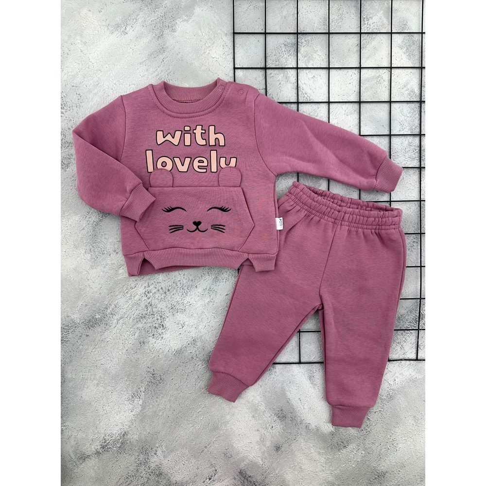 NAZAR 26757 WİTH LOVELY BASKILI 3 İP TAKIM - MÜRDÜM - 12 AY