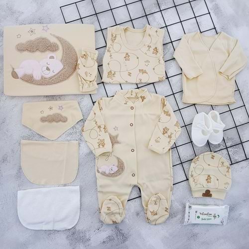 CONCON 10 LU ORGANİC SET UYUYAN AYI PEMBE