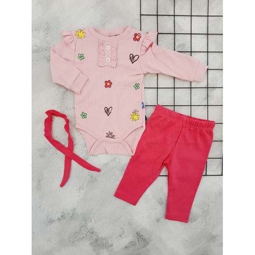 NAZAR 24546 ÇİÇEK BASKILI RAPORLU 3 LÜ TAKIM