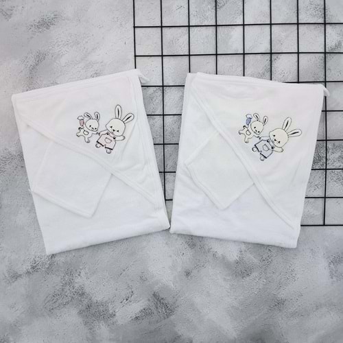 GÜLÜNCE BABY TAVŞAN BEBE HAVLU -MAVİ