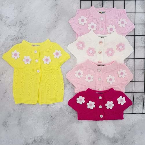 GOGO BİCİ 482 ROBALI ÇİÇEKLİ TRİKO YELEK