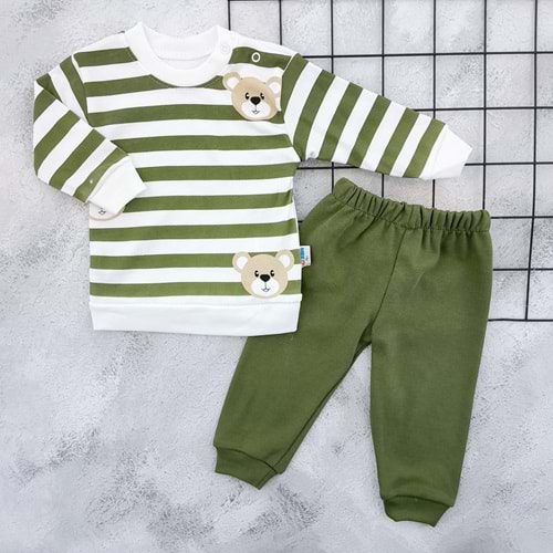KARACON BABY 1062 ÇİZGİLİ AYICIKLI MEVSİMLİK TAKIM