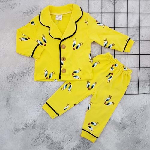 MİNİLOVE 8210 CİVCİV BASKILI PİJAMA TAKIM