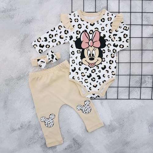 COŞAY BABY 23124 LEOPARLI MİCKEY 3 LÜ TAKIM