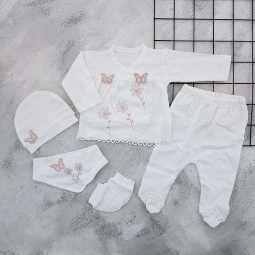 BABY ZUHU 0970 KELEBEK NAKIŞLI 5 Lİ ZIBIN SET - SOMON