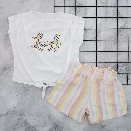 NAZAR 25600 LOVELY BASKILI ŞORT TAKIM