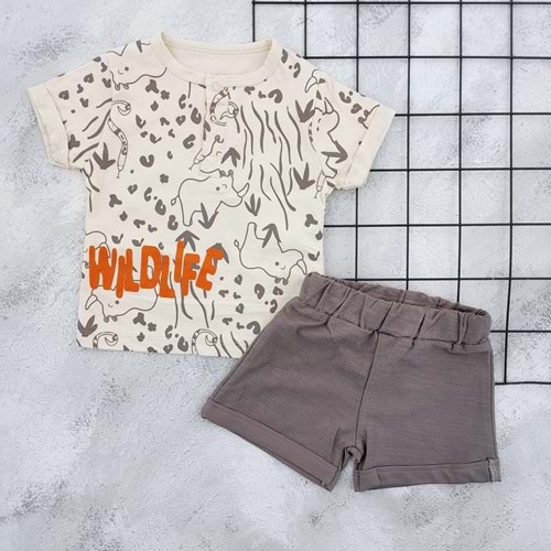 NAZAR 25364 WILD LIFE BASKILI ŞORT TAKIM