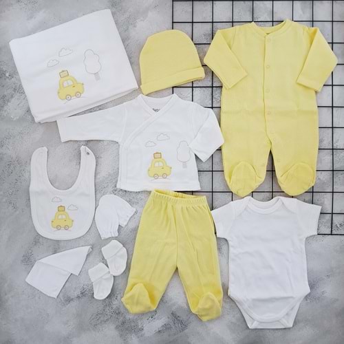 BEBİTOF 10109 BAVULLU ARABA 10 LU ZIBIN SET - SARI