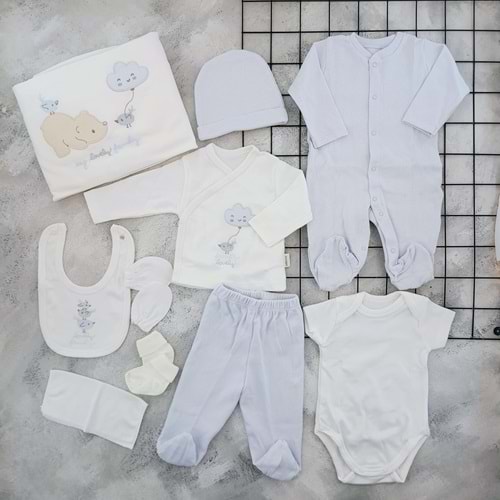 BEBİTOF 10117 KUTUP AYISI VE KUŞ 10 LU ZIBIN SET - MAVİ